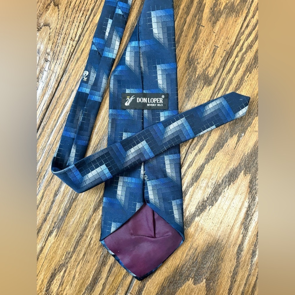 Don Loper Beverly Hills Blue, Navy, Silver and Gray Tie - Picture 2 of 2